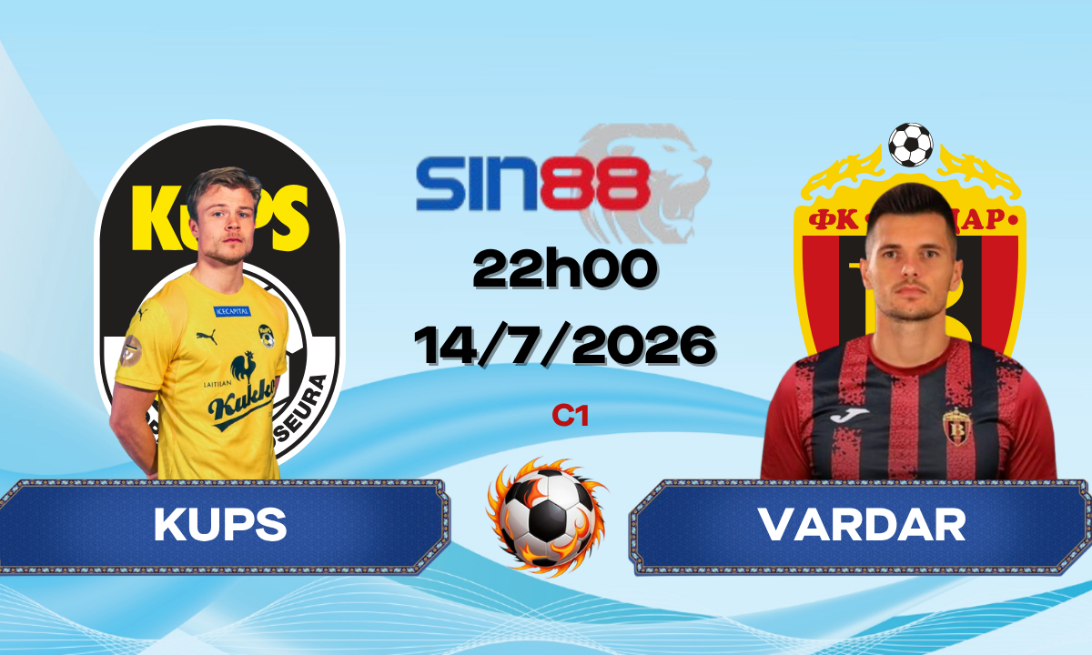 Soi kèo bóng đá KuPS - Vardar 22h00 ngày 14/07/2026 - Champions League