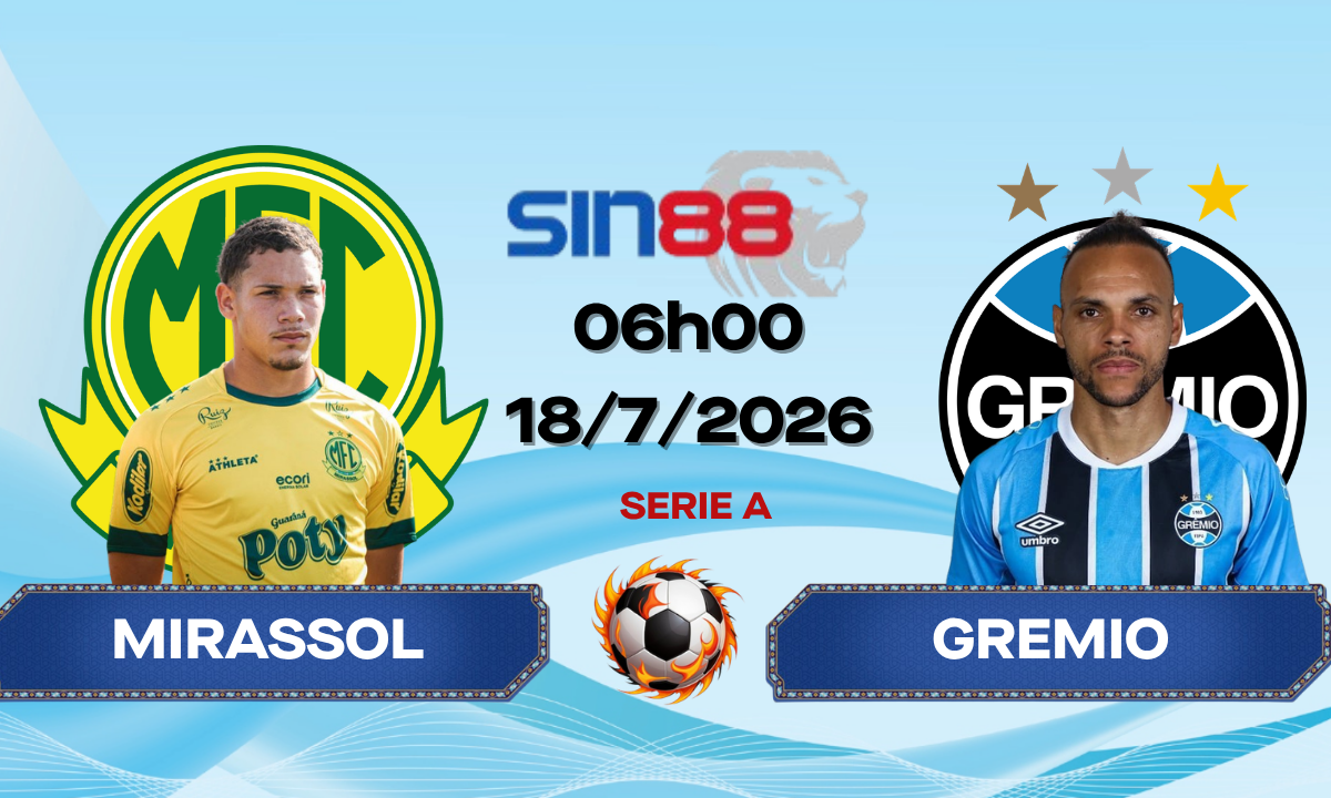 Soi kèo bóng đá Mirassol - Gremio 06h00 ngày 18/07/2026 - Serie A