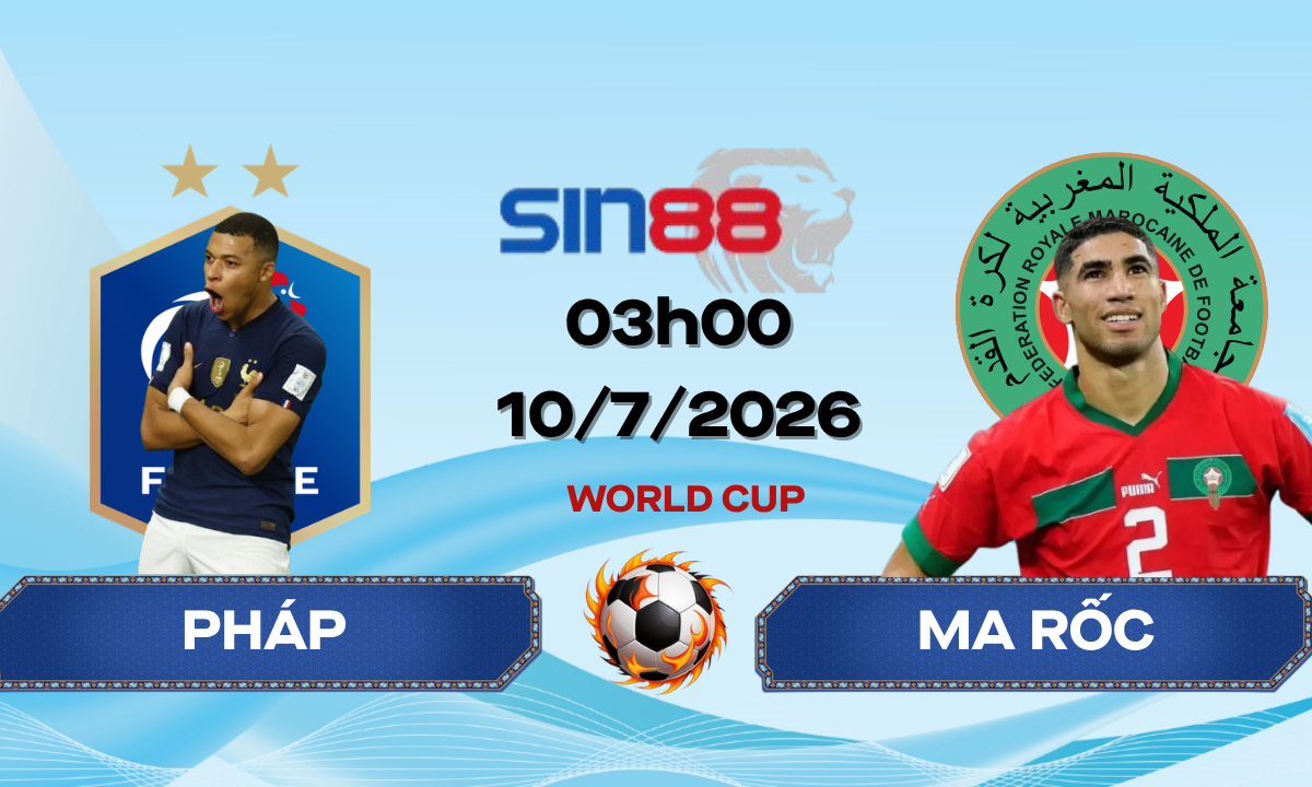 Soi kèo bóng đá Pháp - Ma Rốc 03h00 ngày 10/07/2026 - World Cup