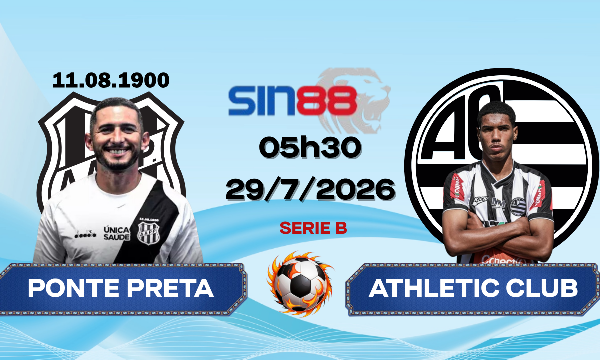Soi kèo bóng đá Ponte Preta – Athletic Club 05h30 ngày 29/07/2026 – Serie B