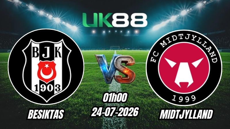 Soi kèo Besiktas vs Midtjylland | 01h00 – 24/07/2026 – Play-off Europa League