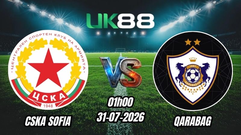 Soi kèo CSKA Sofia vs Qarabag | 01h00 – 31/07/2026 – Play-off Europa League