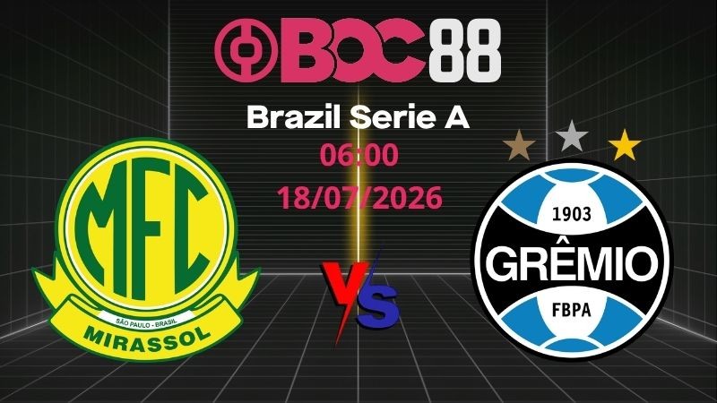 Soi Kèo Mirassol vs Gremio | 06:00 18/07/2026 - Brazil Serie A