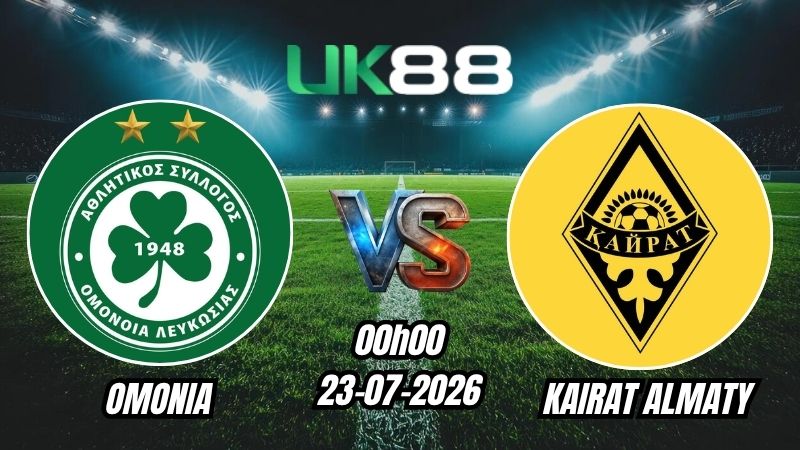 Soi kèo Omonia vs Kairat Almaty | 00h00 – 23/07/2026 – Play-off Champions League