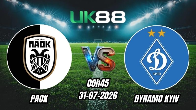Soi kèo PAOK vs Dynamo Kyiv | 00h45 – 31/07/2026 – Play-off Europa League