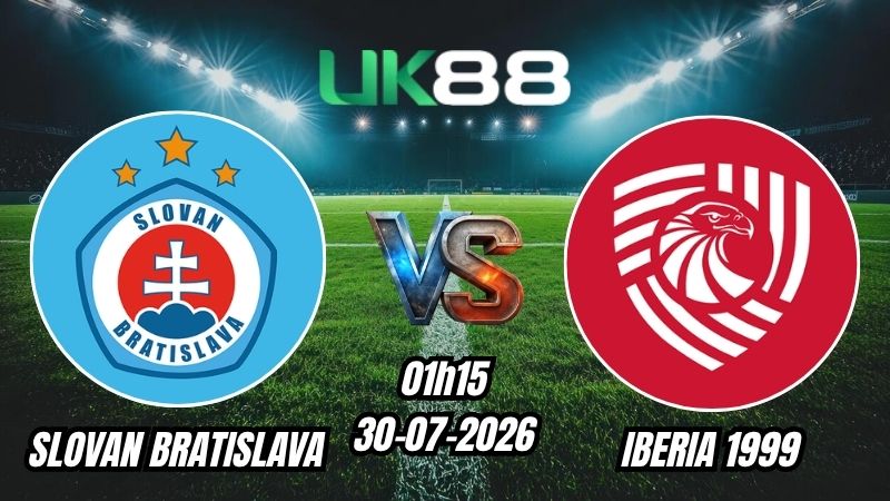 Soi kèo Slovan Bratislava vs Iberia 1999 | 01h15 – 30/07/2026 – Play-off Champions League