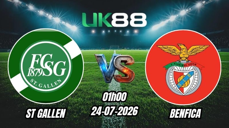 Soi kèo St Gallen vs Benfica | 01h00 – 24/07/2026 – Play-off Europa League