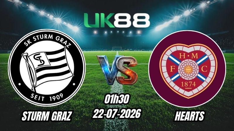 Soi kèo Sturm Graz vs Hearts | 01h30 – 22/07/2026 – Play-off Champions League