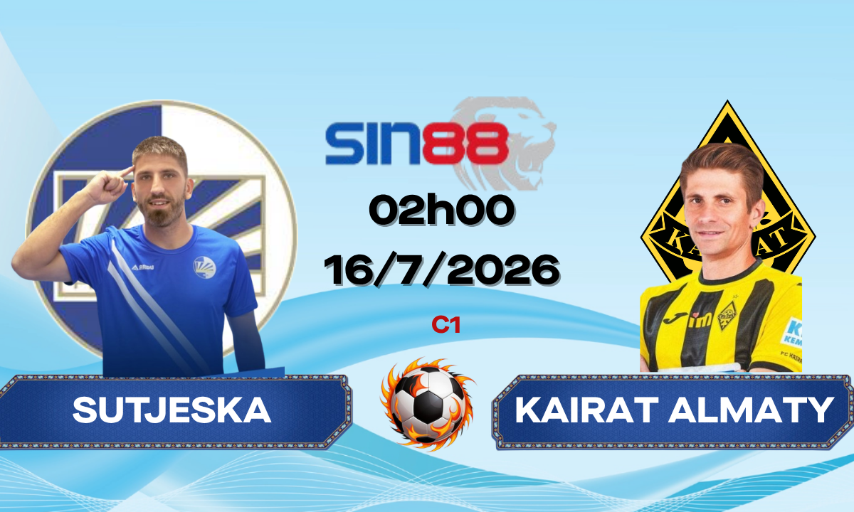 Soi kèo bóng đá Sutjeska - Kairat Almaty 02h00 ngày 16/07/2026 - Champions League