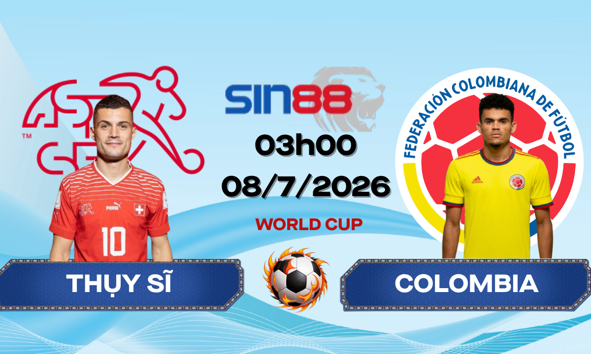 Soi kèo bóng đá Thụy Sĩ - Colombia 03h00 ngày 08/07/2026 - World Cup