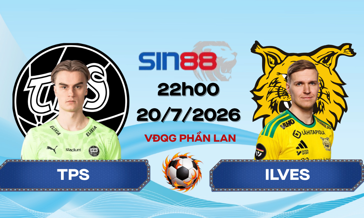 Soi kèo bóng đá TPS – Ilves 22h00 ngày 20/07/2026 – VĐQG Phần Lan
