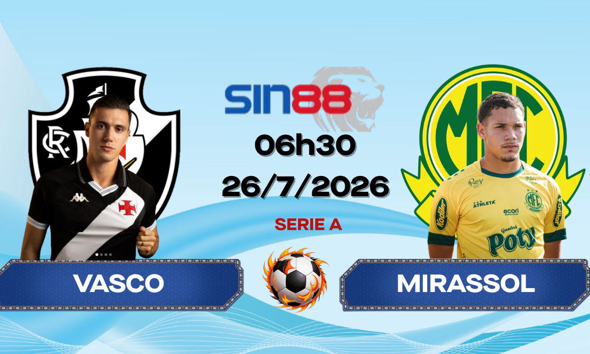 Soi kèo bóng đá Vasco – Mirassol 06h30 ngày 26/07/2026 – Serie A