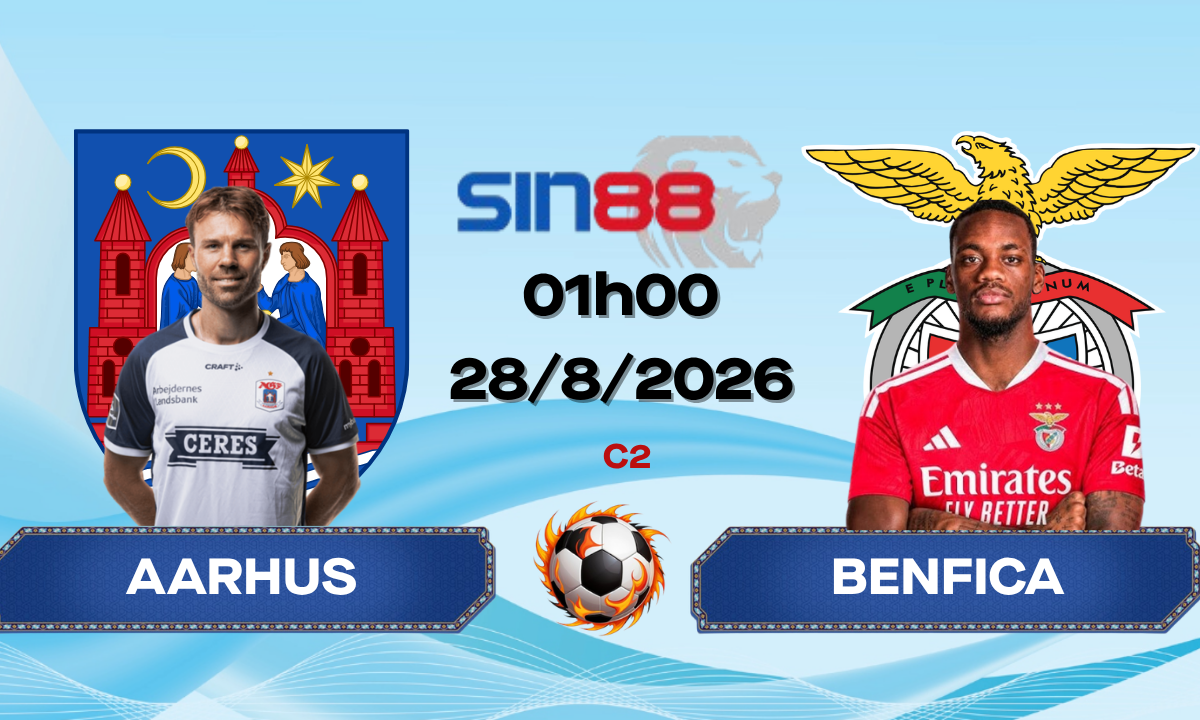 Soi kèo bóng đá Aarhus - Benfica 01h00 ngày 28/08/2026 - Europa League