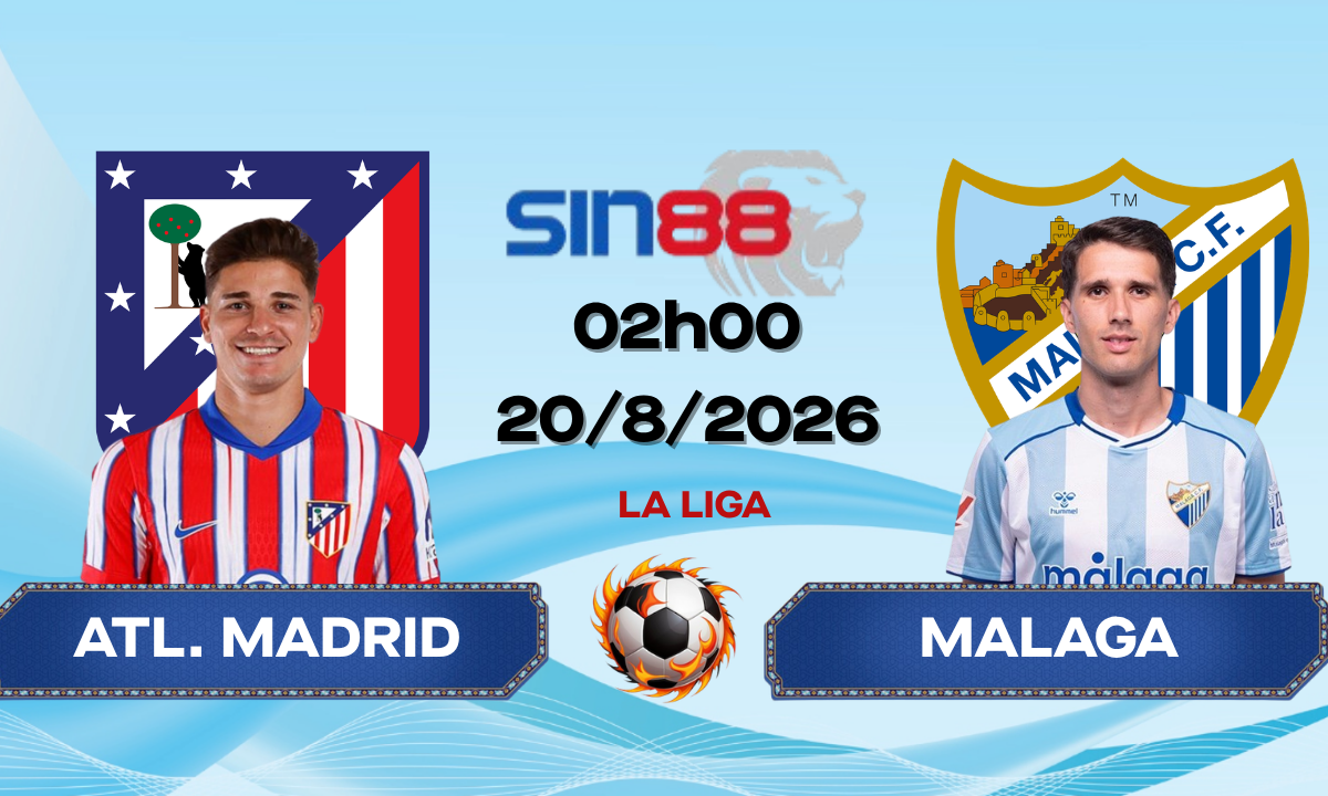 Soi kèo bóng đá Atl. Madrid - Malaga 02h00 ngày 20/08/2026 - La Liga