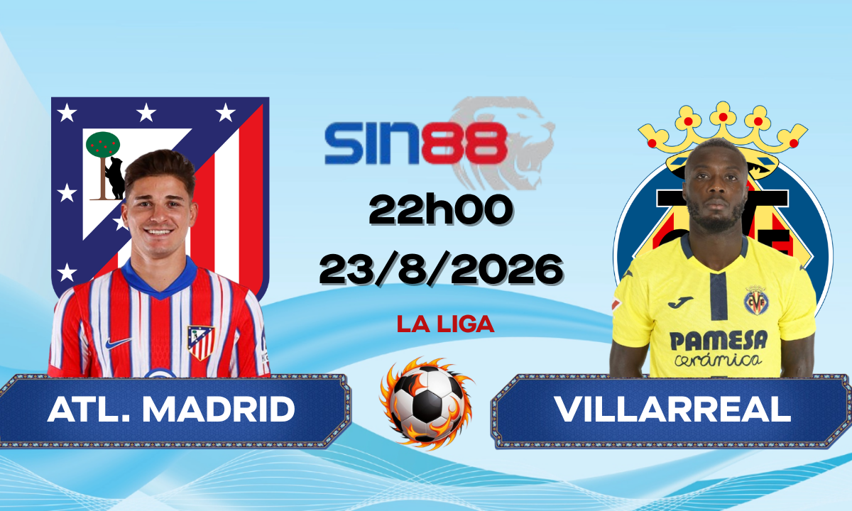 Soi kèo bóng đá Atl. Madrid - Villarreal 22h00 ngày 23/08/2026 - La Liga