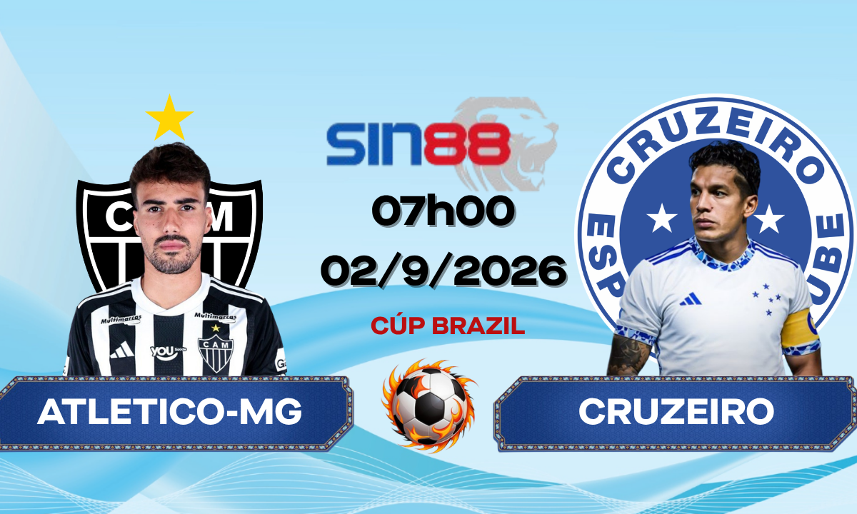 Soi kèo bóng đá Atletico-MG - Cruzeiro 07h00 ngày 02/09/2026 - Cúp quốc gia Brazil