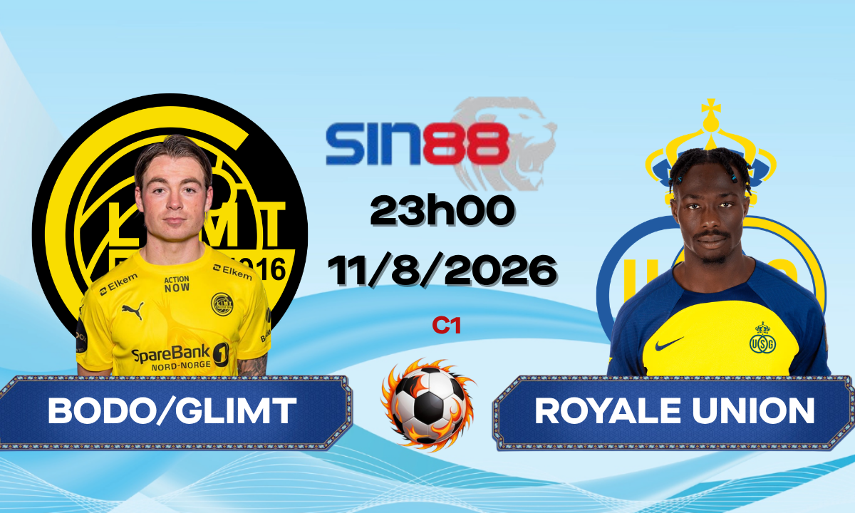 Soi kèo bóng đá Bodo/Glimt – Royale Union SG 23h00 ngày 11/08/2026 – Champions League