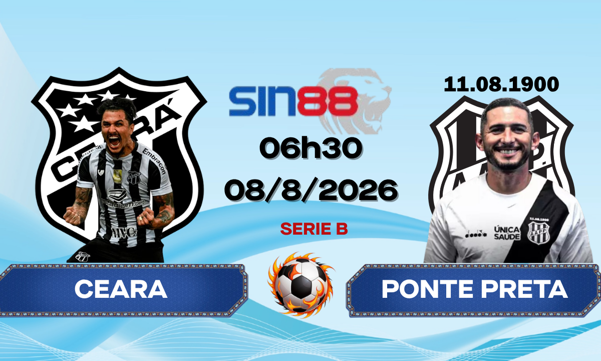 Soi kèo bóng đá Ceara – Ponte Preta 06h30 ngày 08/08/2026 – Serie B