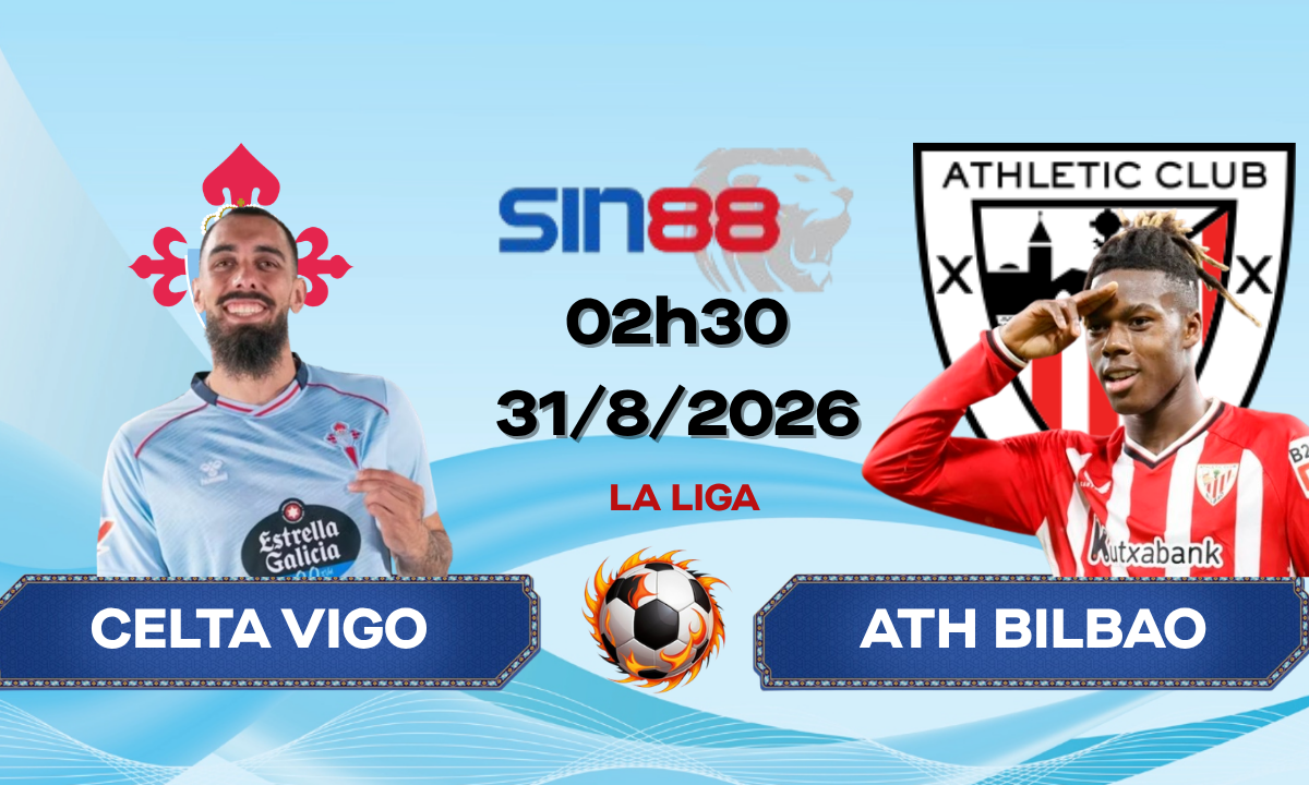 Soi kèo bóng đá Celta Vigo - Ath Bilbao 02h30 ngày 31/08/2026 - La Liga