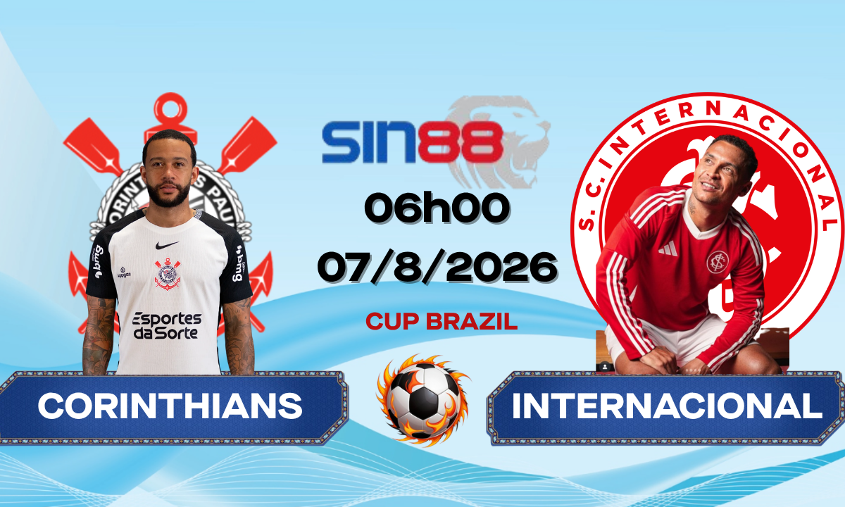 Soi kèo bóng đá Corinthians - Internacional 06h00 ngày 07/08/2026 - Cúp quốc gia Brazil