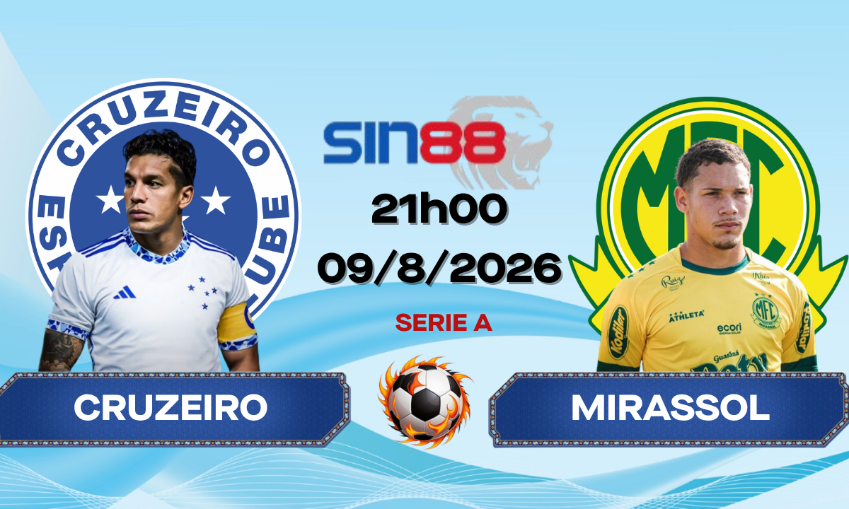 Soi kèo bóng đá Cruzeiro – Mirassol 21h00 ngày 09/08/2026 – Serie A