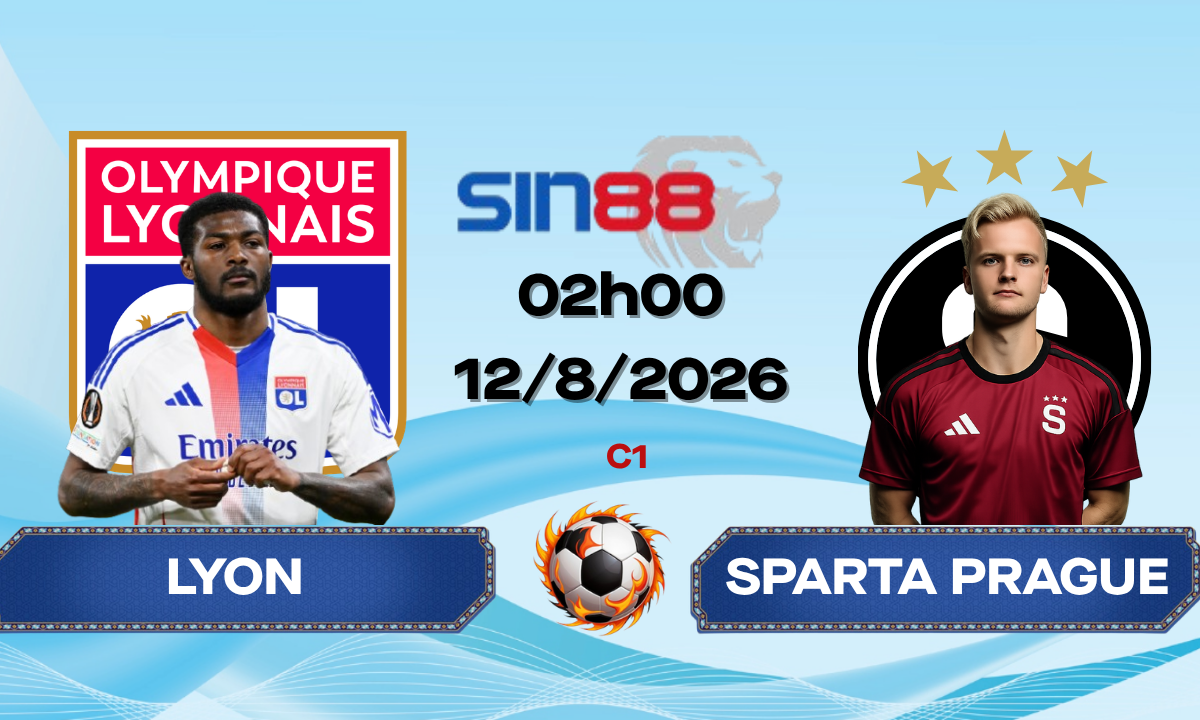 Soi kèo bóng đá Lyon – Sparta Prague 02h00 ngày 12/08/2026 – Champions League