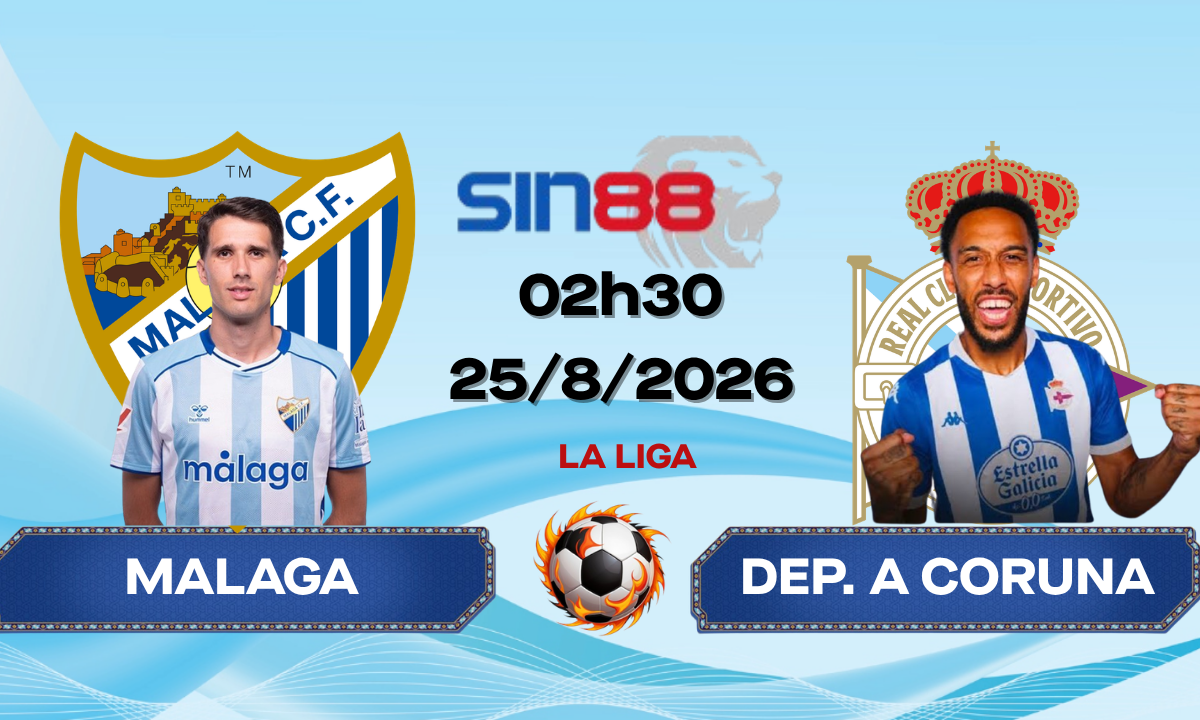 Soi kèo bóng đá Malaga - Dep. A Coruna 02h30 ngày 25/08/2026 - La Liga