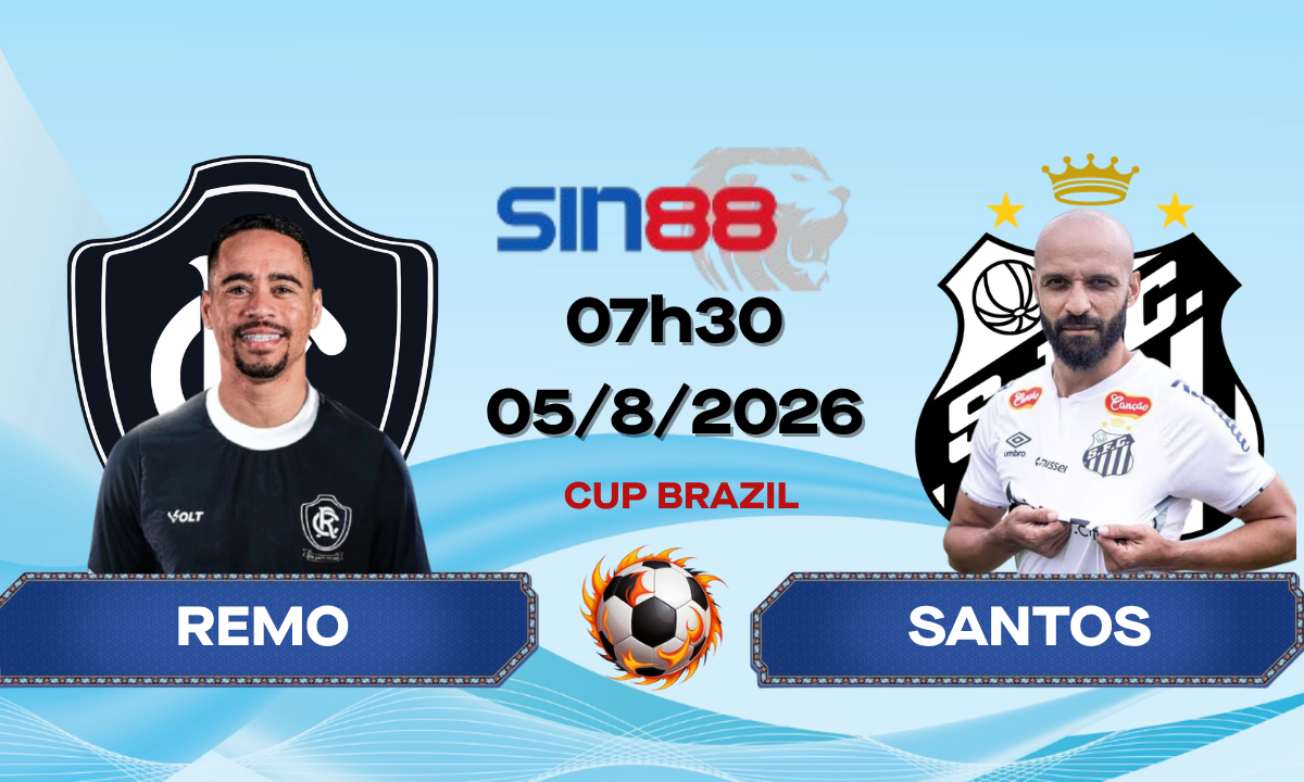 Soi kèo bóng đá Remo - Santos 07h30 ngày 05/08/2026 - Cúp quốc gia Brazil