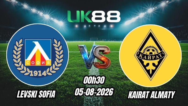 Soi kèo Levski Sofia vs Kairat Almaty | 00h30 - 05/08/2026 - Play-off Champions League