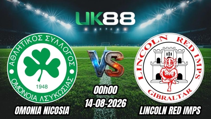 Soi kèo Omonia Nicosia vs Lincoln Red Imps | 00h00 – 14/08/2026 – Play-off Europa League