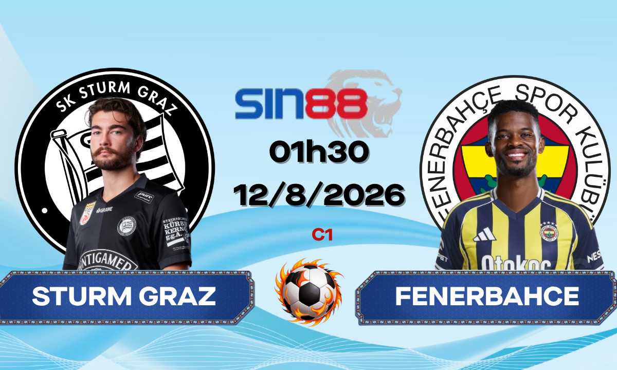 Soi kèo bóng đá Sturm Graz – Fenerbahce 01h30 ngày 12/08/2026 – Champions League