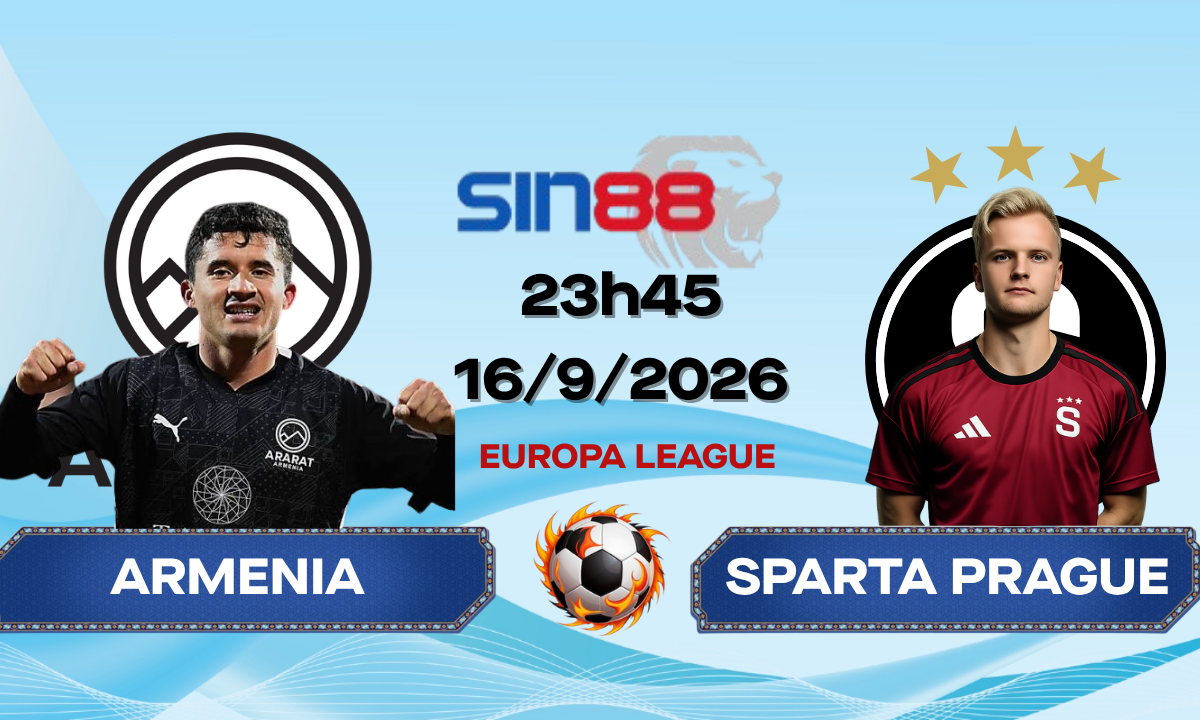 Soi kèo bóng đá Ararat-Armenia - Sparta Prague 23h45 ngày 16/09/2026 - Europa League