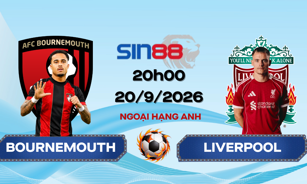 Soi kèo bóng đá Bournemouth – Liverpool 20h00 ngày 20/09/2026 – Ngoại hạng Anh