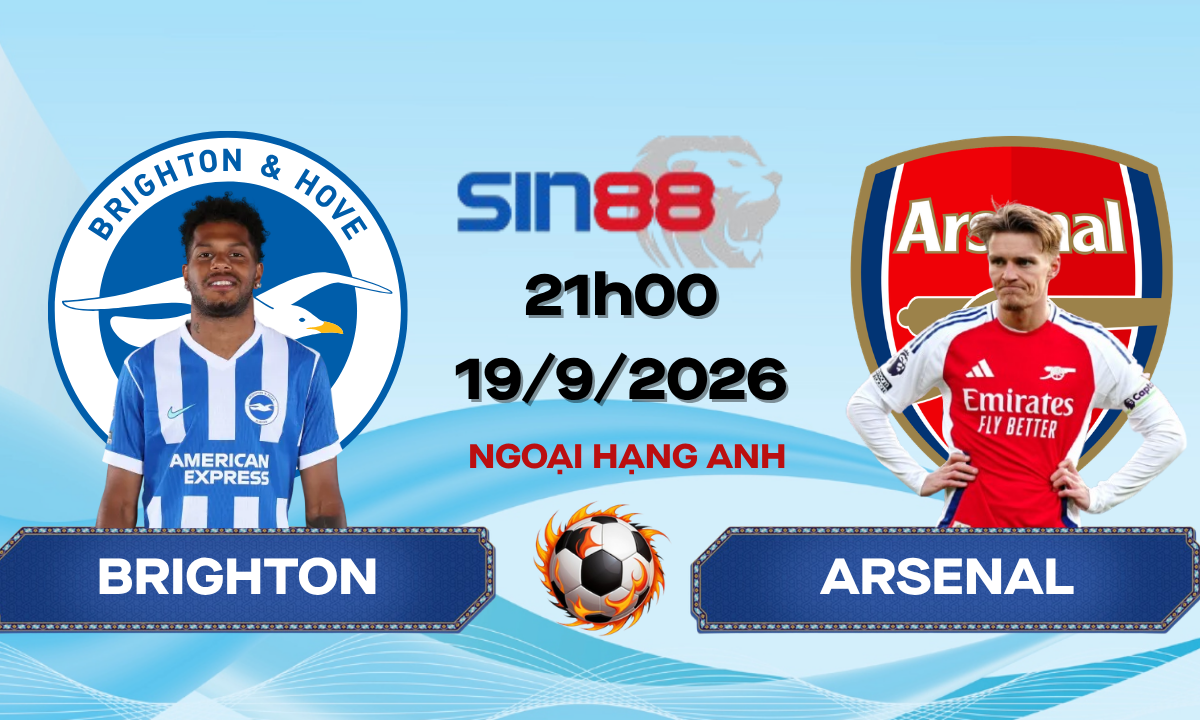Soi kèo bóng đá Brighton – Arsenal 21h00 ngày 19/09/2026 – Ngoại hạng Anh