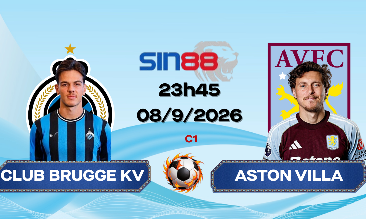 Soi kèo bóng đá Club Brugge KV - Aston Villa 23h45 ngày 08/09/2026 - Champions League