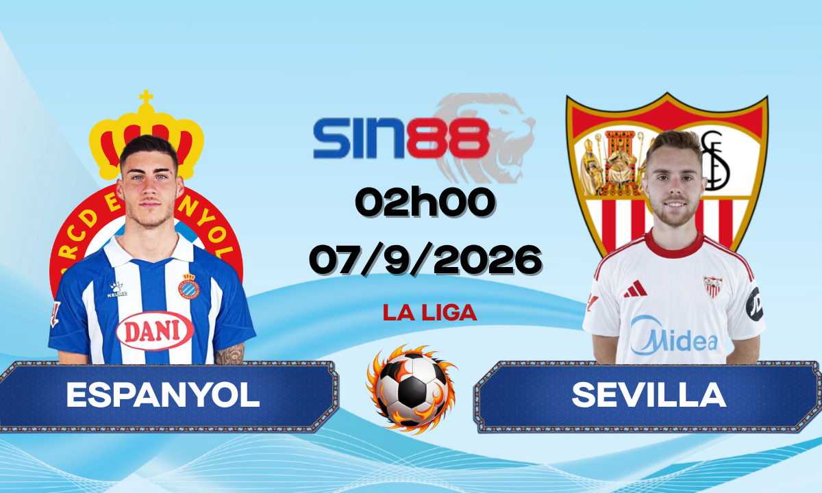 Soi kèo bóng đá Espanyol - Sevilla 01h45 ngày 07/09/2026 - La Liga