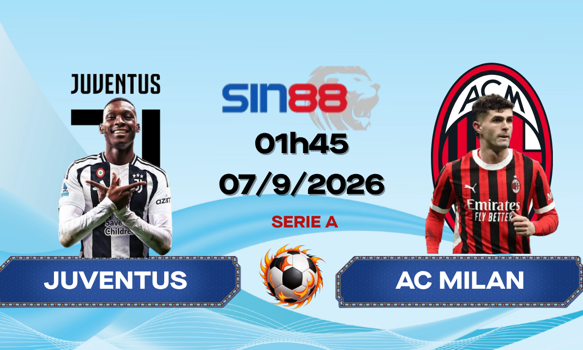 Soi kèo bóng đá Juventus - AC Milan 01h45 ngày 07/09/2026 - Serie A
