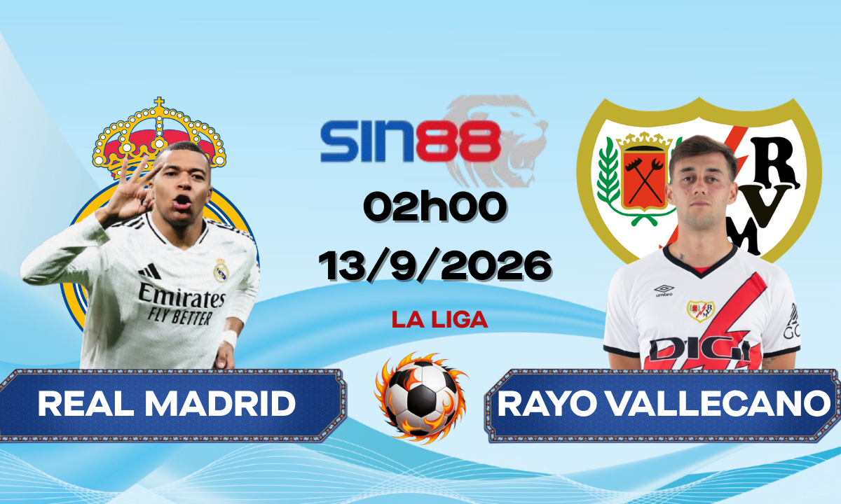 Soi kèo bóng đá Real Madrid - Rayo Vallecano 02h00 ngày 13/09/2026 - La Liga
