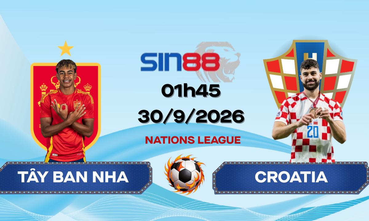 Soi kèo bóng đá Tây Ban Nha - Croatia 01h45 ngày 30/09/2026 - Nations League