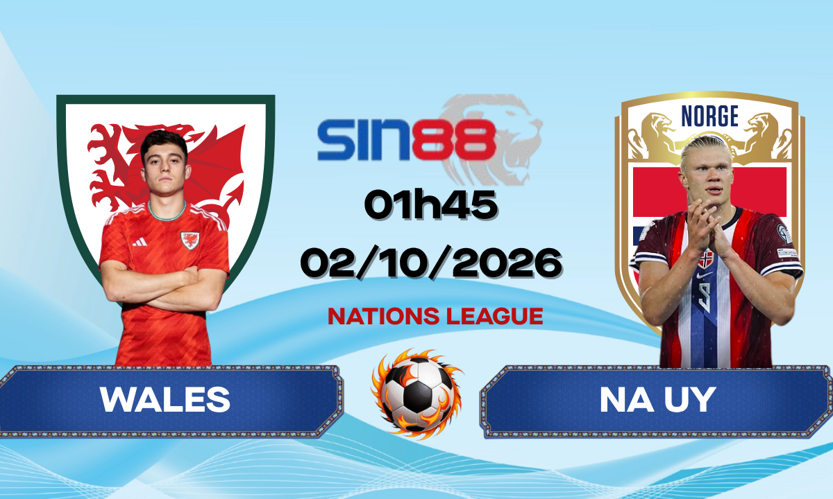Soi kèo bóng đá Wales - Na Uy 01h45 ngày 02/10/2026 - Nations League