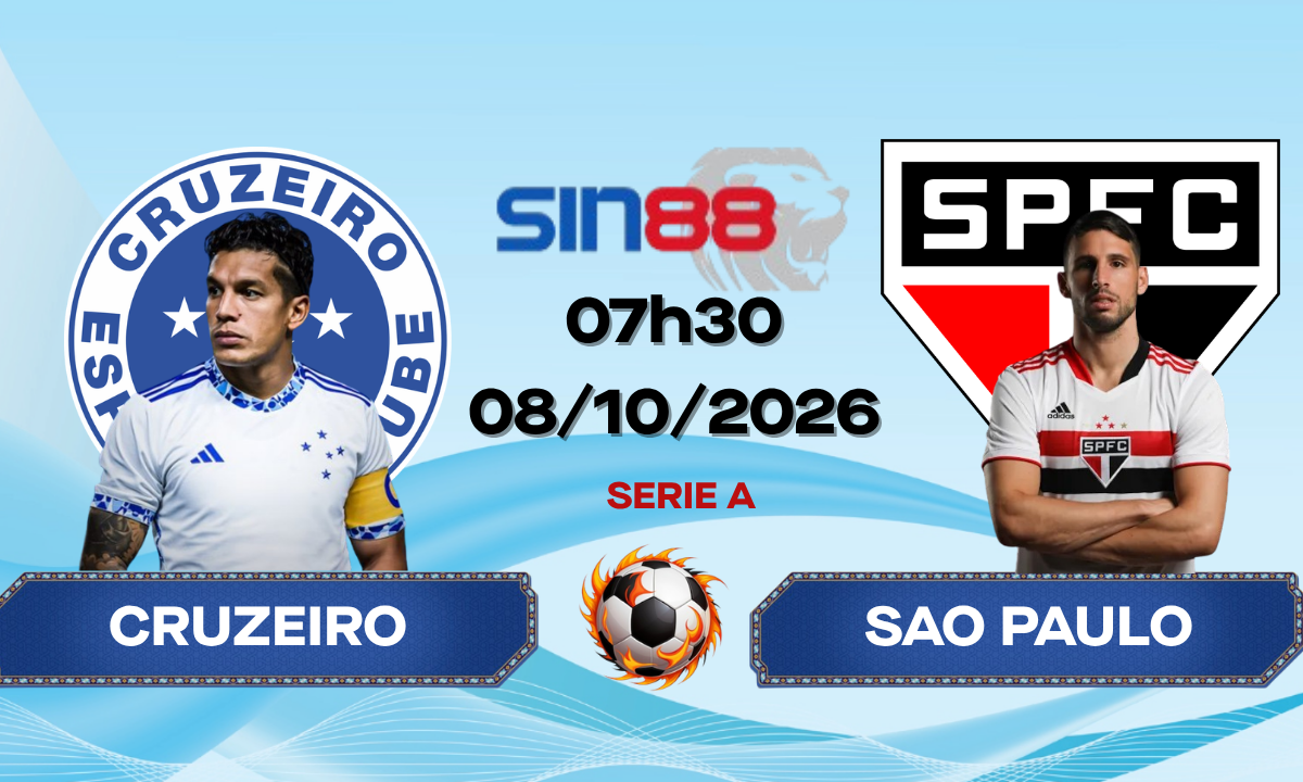 Soi kèo bóng đá Cruzeiro - Sao Paulo 07h30 ngày 08/10/2026 - Serie A