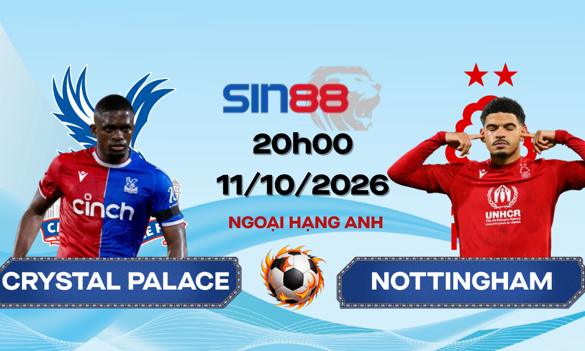 Soi kèo bóng đá Crystal Palace - Nottingham 20h00 ngày 11/10/2026 - Ngoại hạng Anh