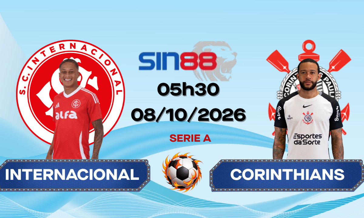 Soi kèo bóng đá Internacional - Corinthians 05h30 ngày 08/10/2026 - Serie A
