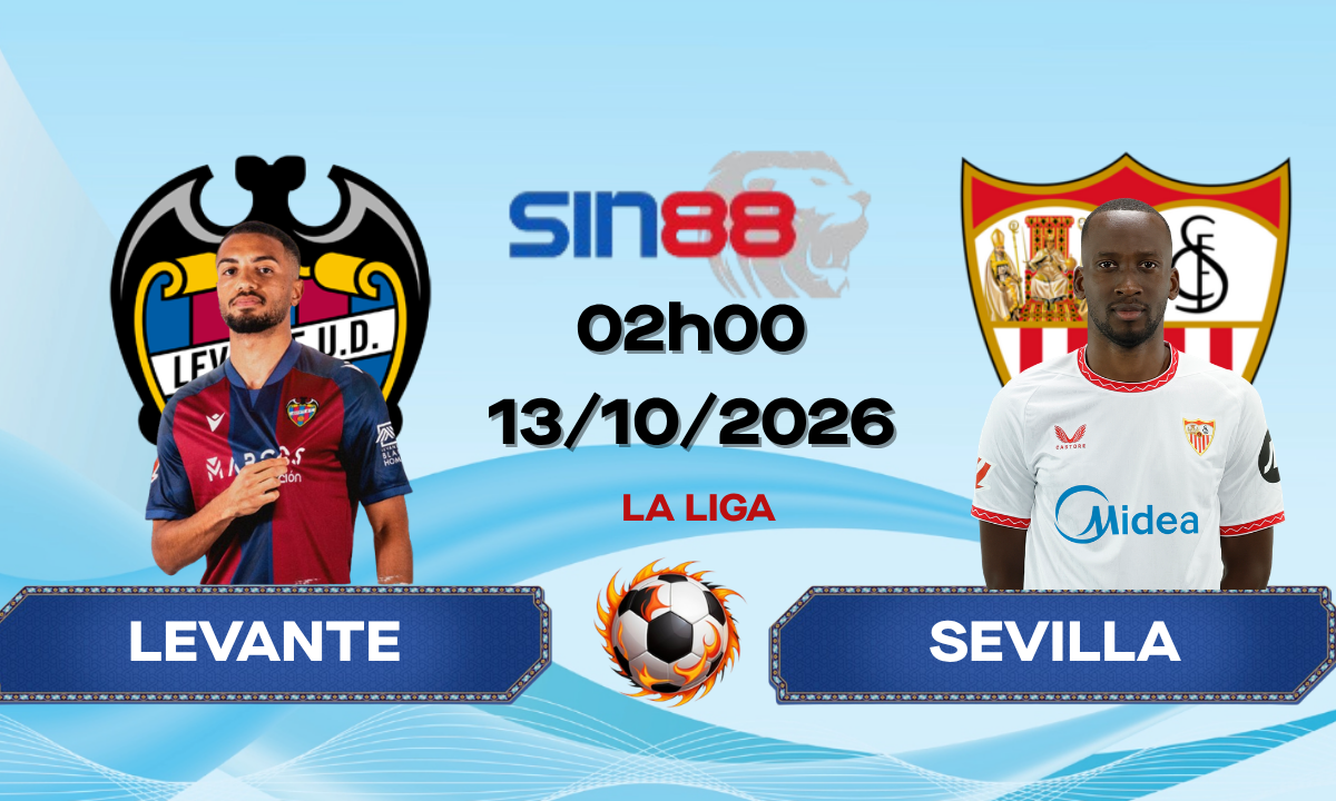 Soi kèo bóng đá Levante - Sevilla 02h00 ngày 13/10/2026 - La Liga