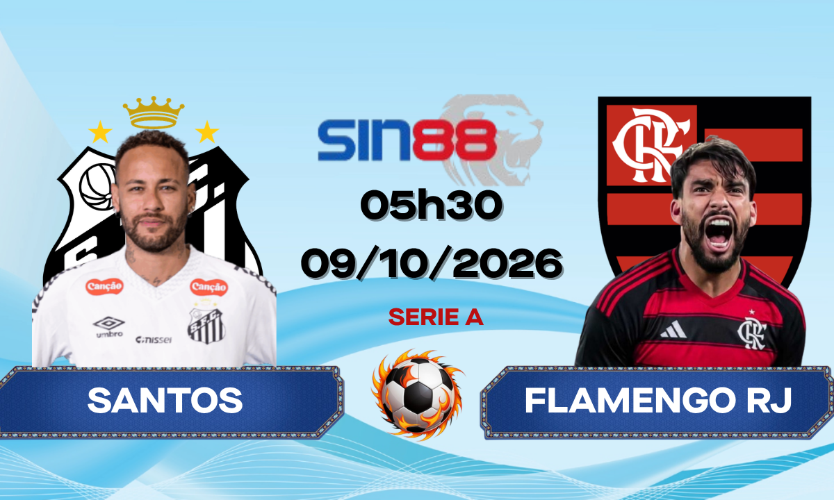 Soi kèo bóng đá Santos - Flamengo RJ 05h30 ngày 09/10/2026 - Serie A