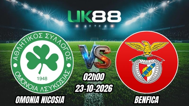 Soi kèo Omonia Nicosia vs Benfica | 02h00 - 23/10/2026 | Europa League