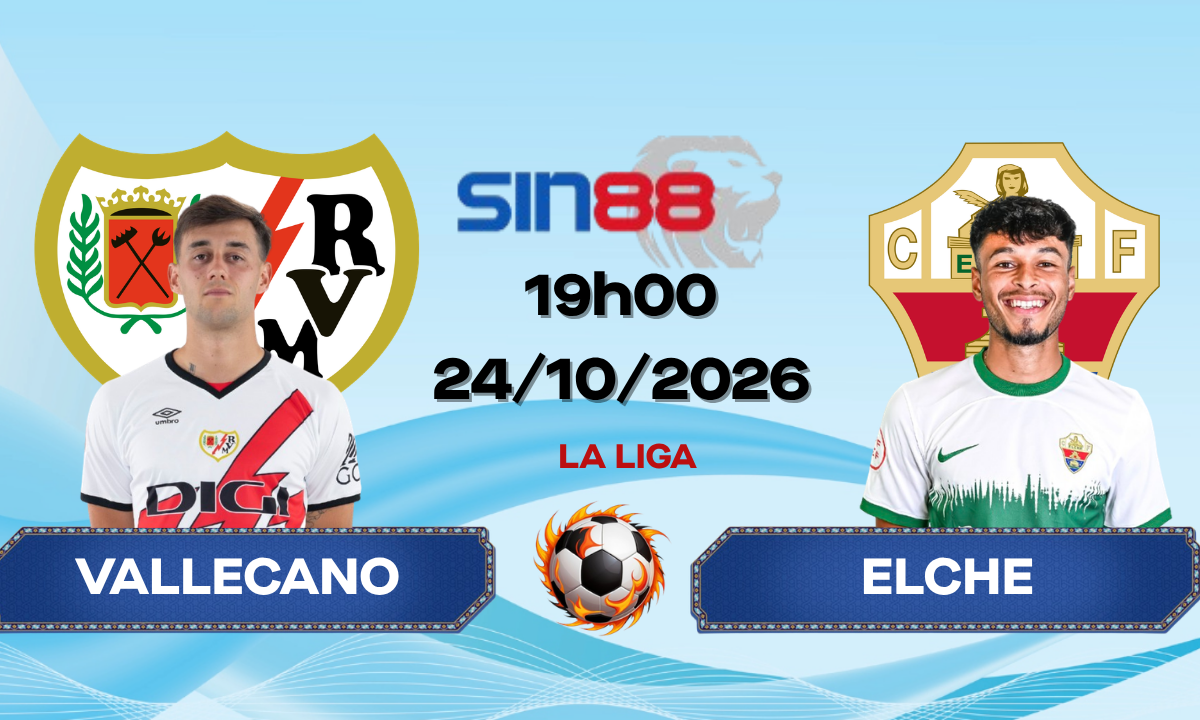 Soi kèo bóng đá Rayo Vallecano - Elche 19h00 ngày 24/10/2026 - La Liga
