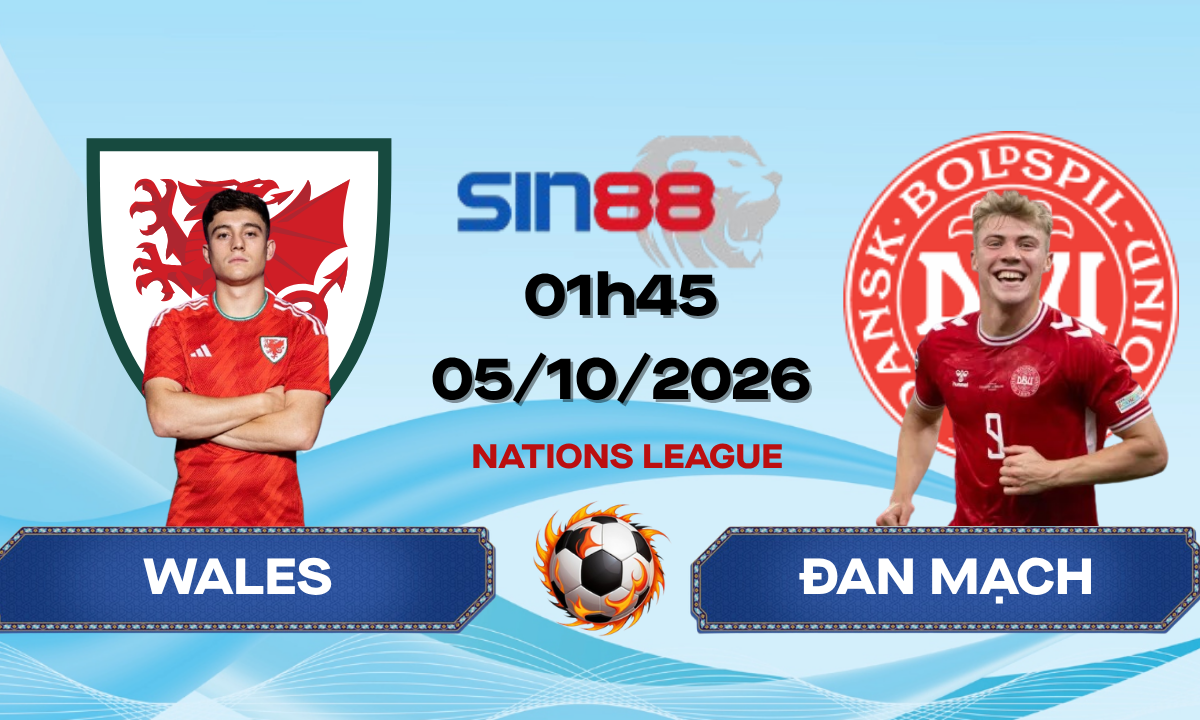 Soi kèo bóng đá Wales - Đan Mạch 01h45 ngày 05/10/2026 - Nations League